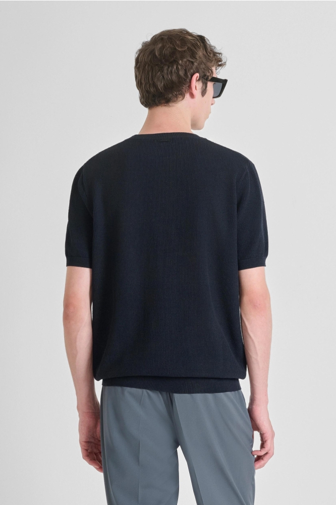 KNITWEAR T SHIRT MMSW01532 YA500091 7139 MARINE